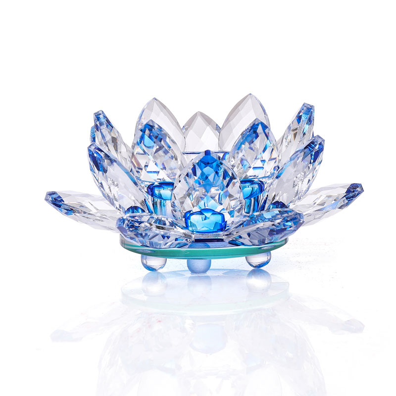 Candle Glass Supplies - Handcrafts Crystal Lotus Flower Candlesticks Glass