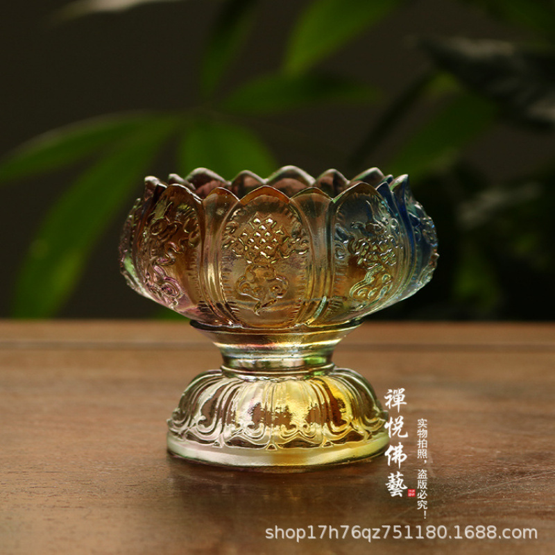 Glass Wealth Lotus Eight Auspi - Candle Glass Supplies review and price