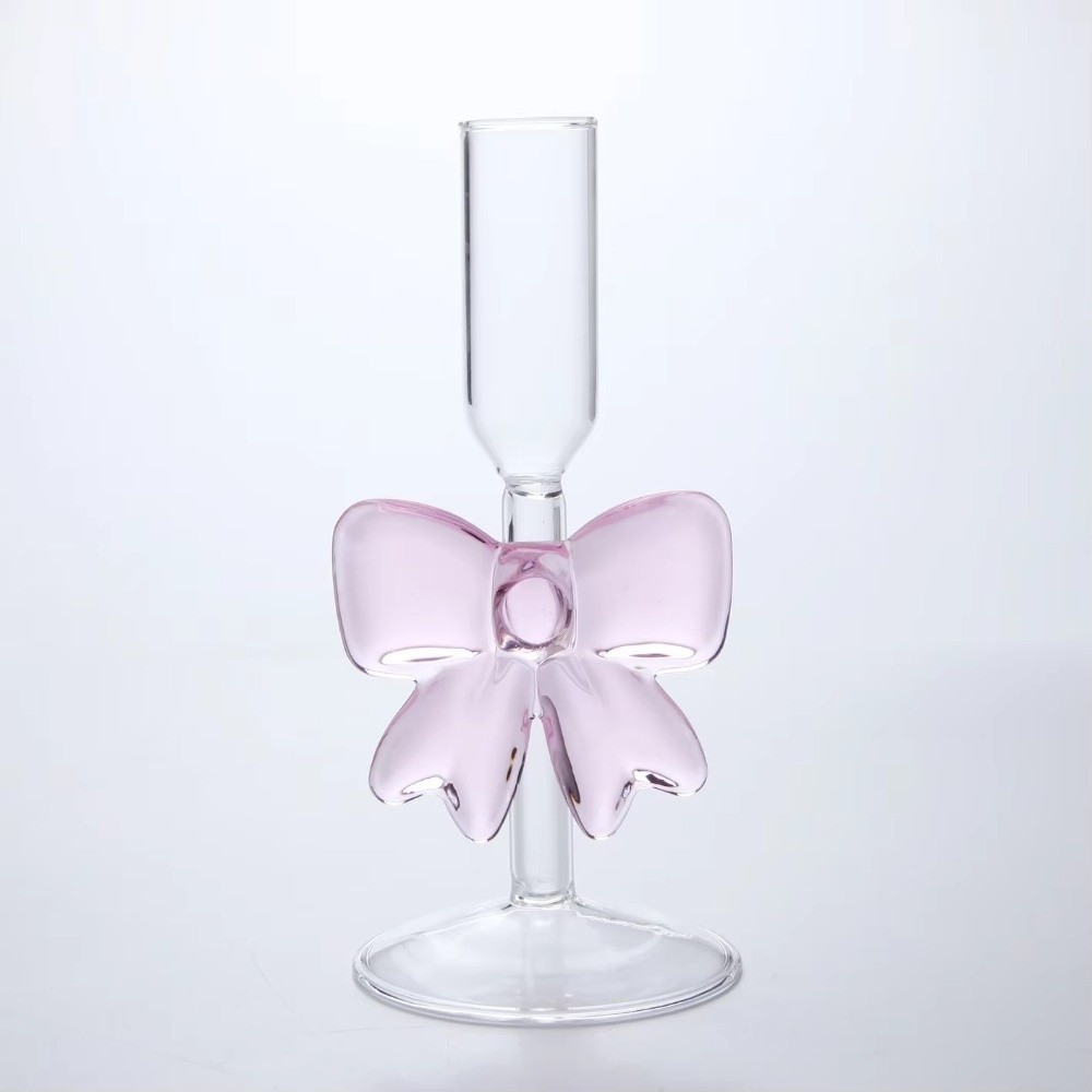 Clear Bow Candle Holder Tall G - Candle Glass Supplies review and price
